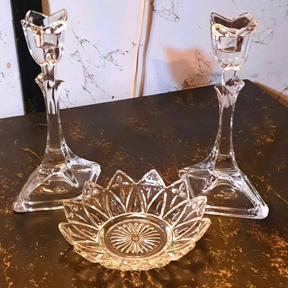 Vintage Glass Tulip Candle Holders Group